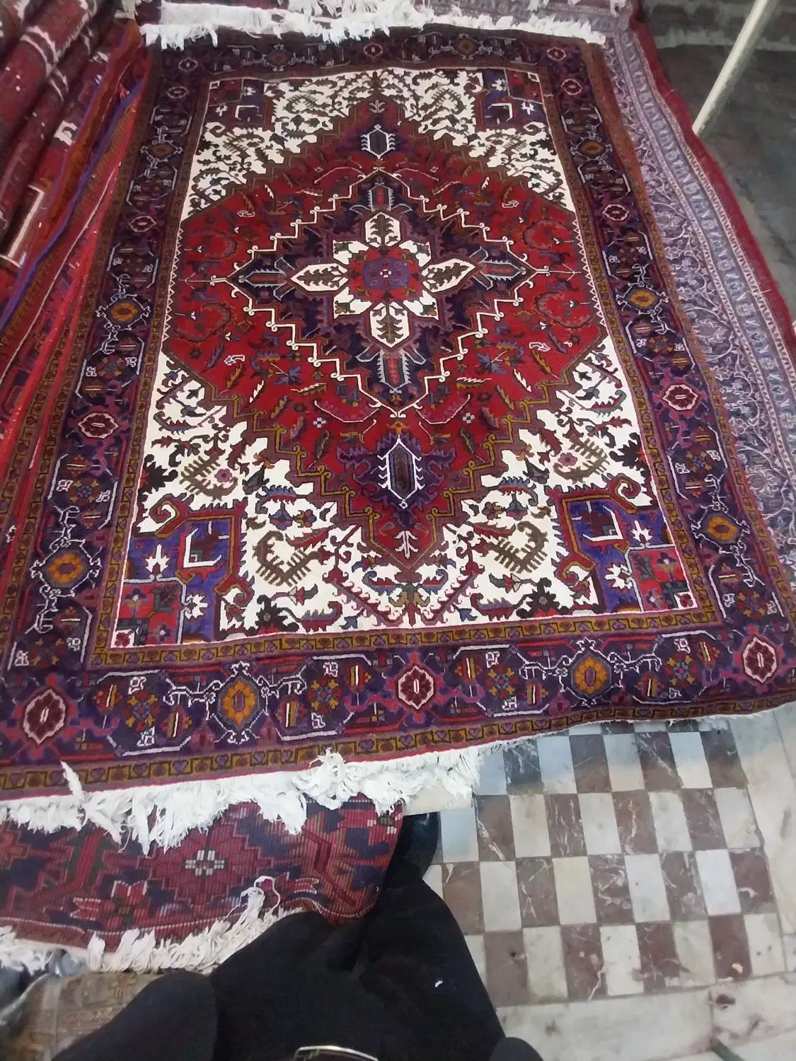 جفت فرش۶متری  دستبافت|فرش|بناب, |دیوار