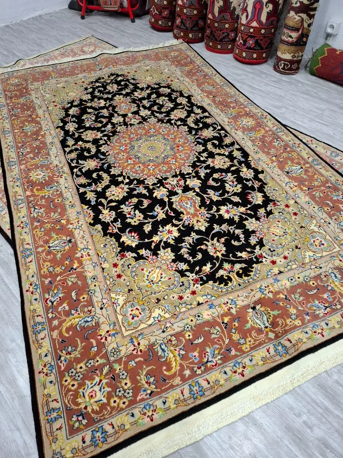 قالیچه دستباف کاشان کرک و ابریشم|فرش|تهران, حر|دیوار