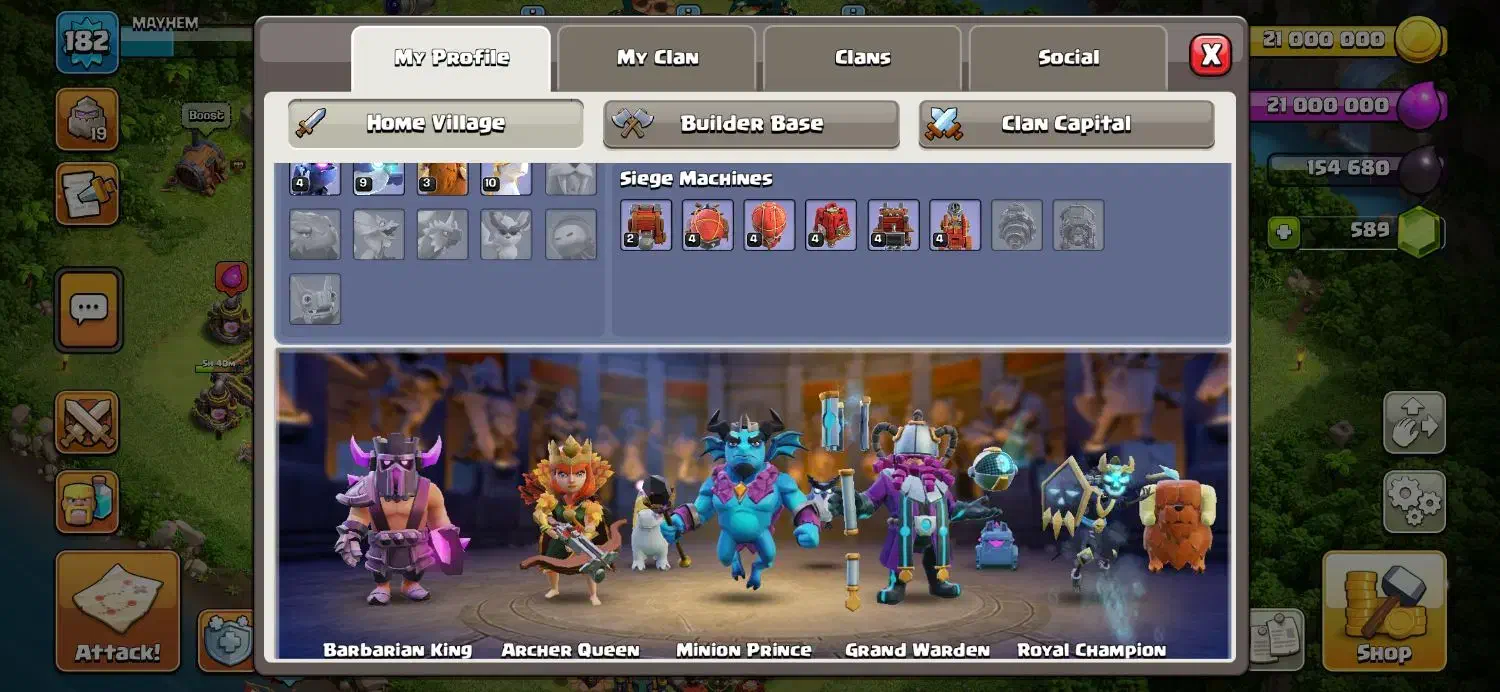 اکانت کلش تان هال ۱۴ فول مکس، مخصوص اتک وار|کنسول، بازی ویدئویی و آنلاین|تهران, فردوسی|دیوار