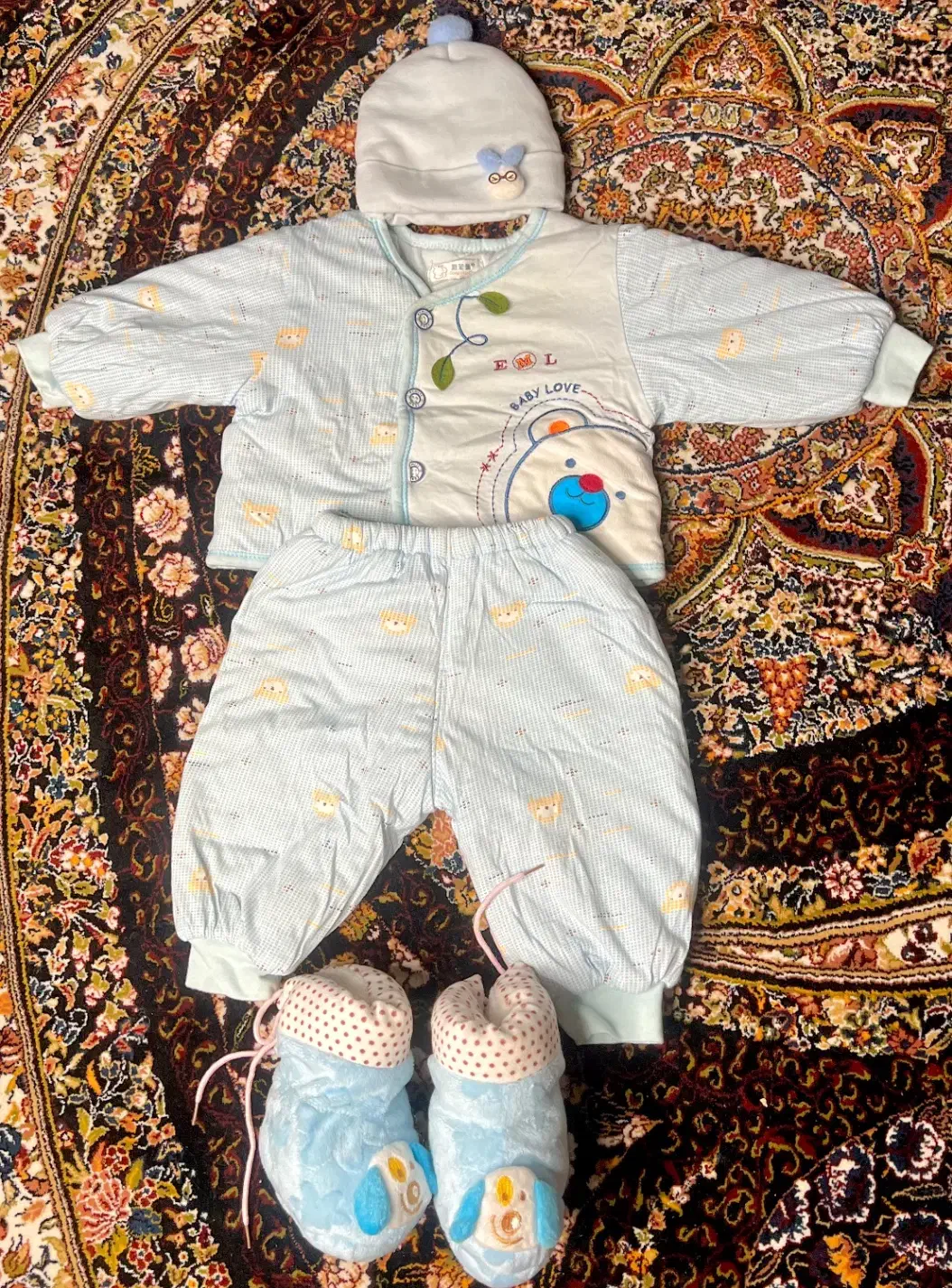 ست کاپشن و شلوار و کلاه و پاپوش بدو تولد تا ۶ ماه|کفش و لباس بچه|رشت, نیکمرام|دیوار