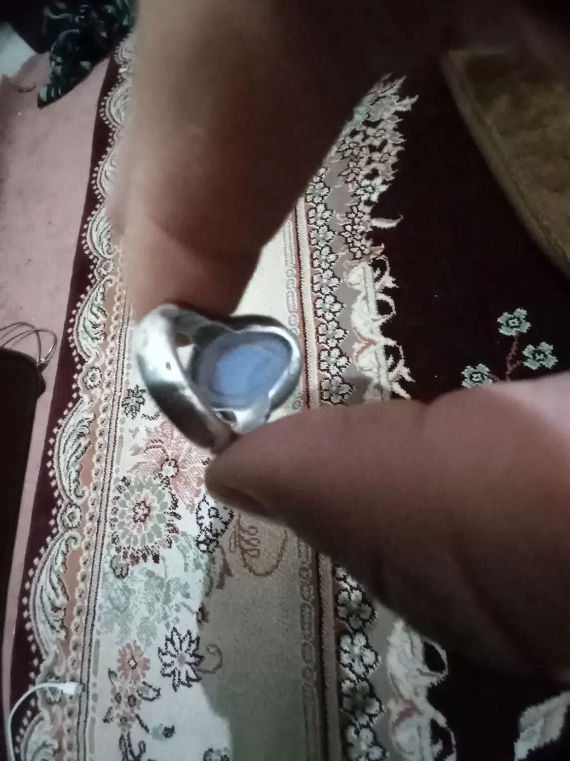 انگشتر عقیق سوسنی رکاب نقره ۹۲۵|جواهرات|سمنان, |دیوار