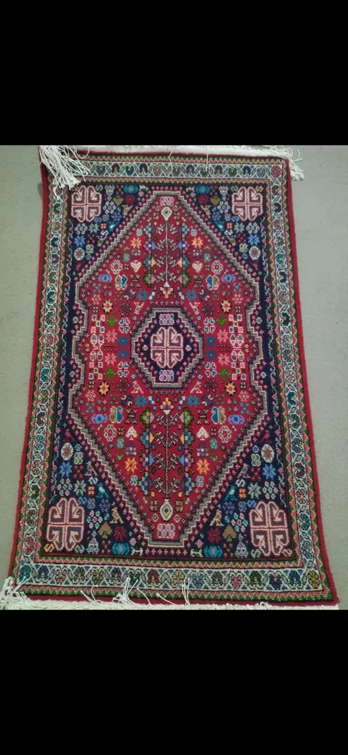 فرش دستباف. نخ پشم و ریشه هندی|فرش|اقلید, |دیوار