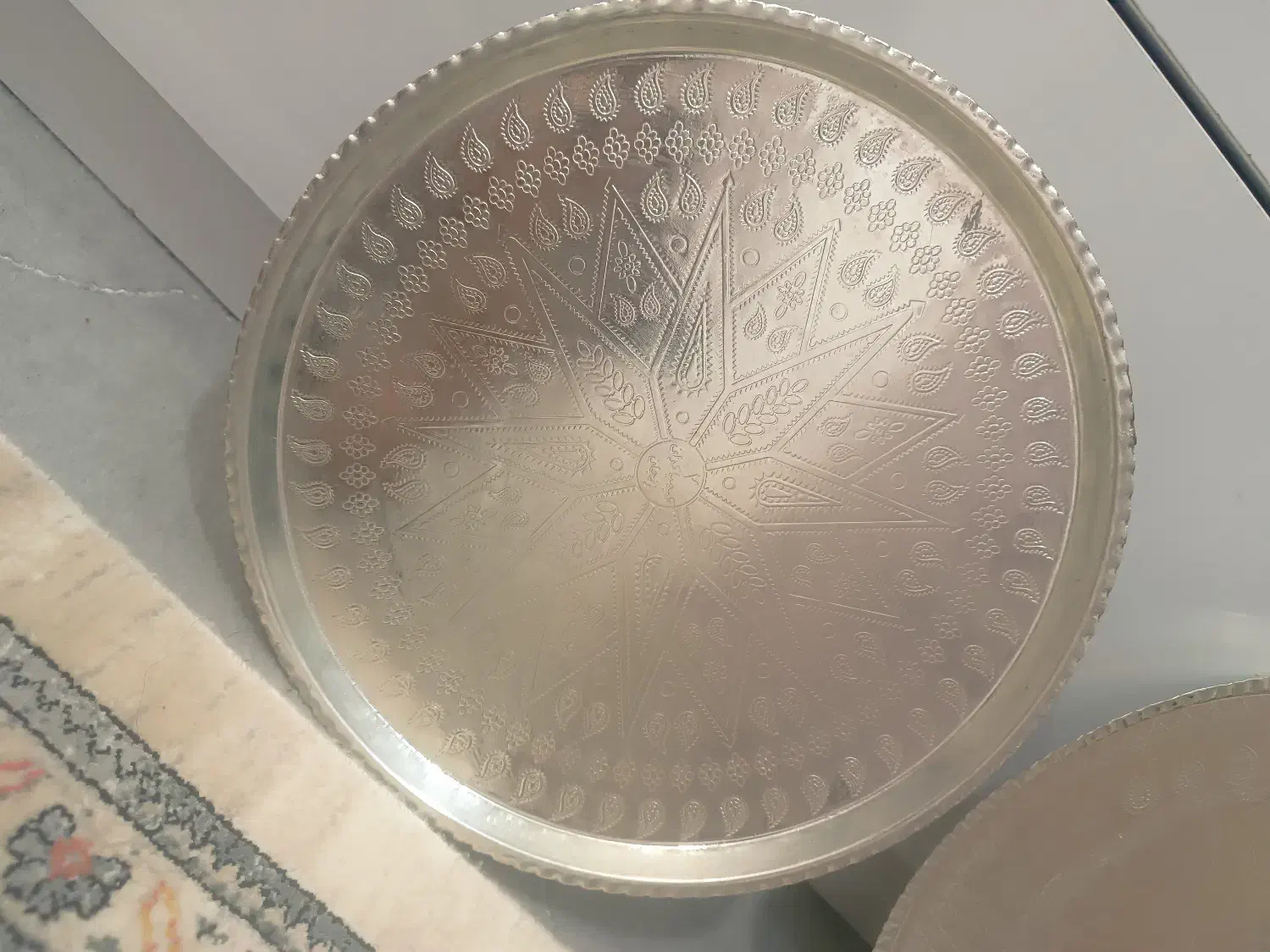 دوعددسینی جنس مس|ظروف سرو و پذیرایی|گناباد, |دیوار