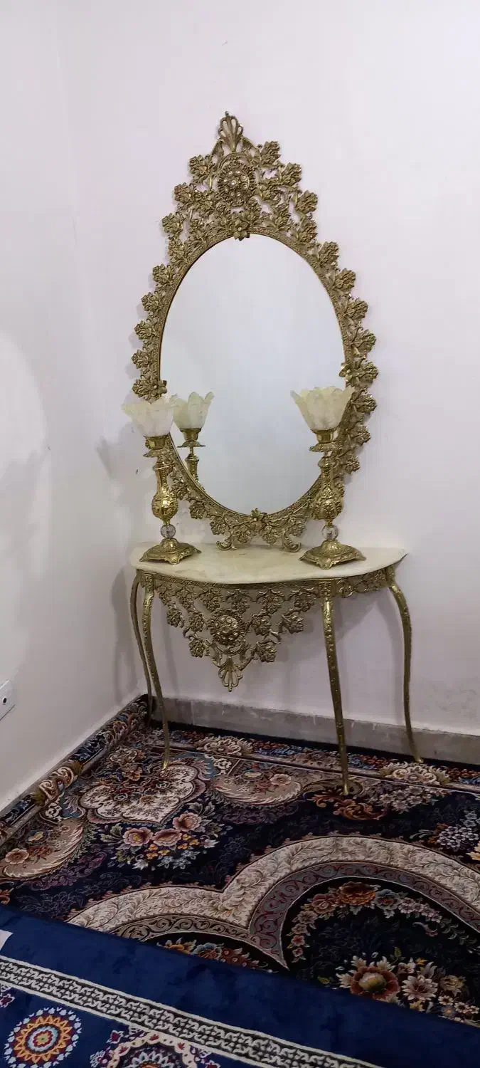 یک عدد آینه شمعدان برنز|آینه|الشتر, |دیوار