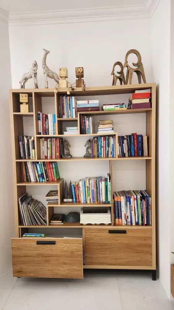 کتابخانه|کتابخانه، شلف، قفسههای دیواری|صفادشت, |دیوار