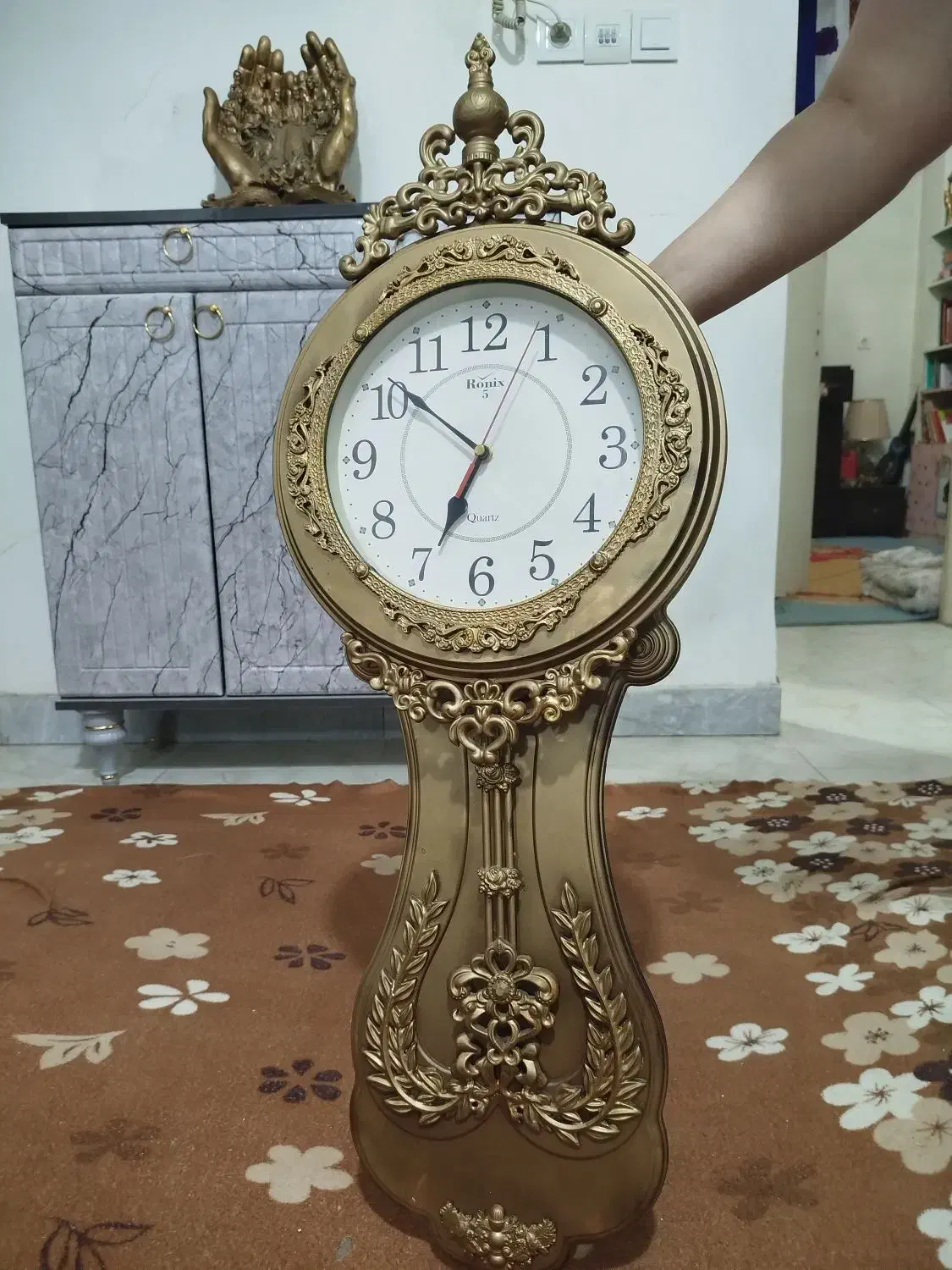 ساعت دیواری طلایی|ساعت دیواری و تزئینی|کرمانشاه, |دیوار