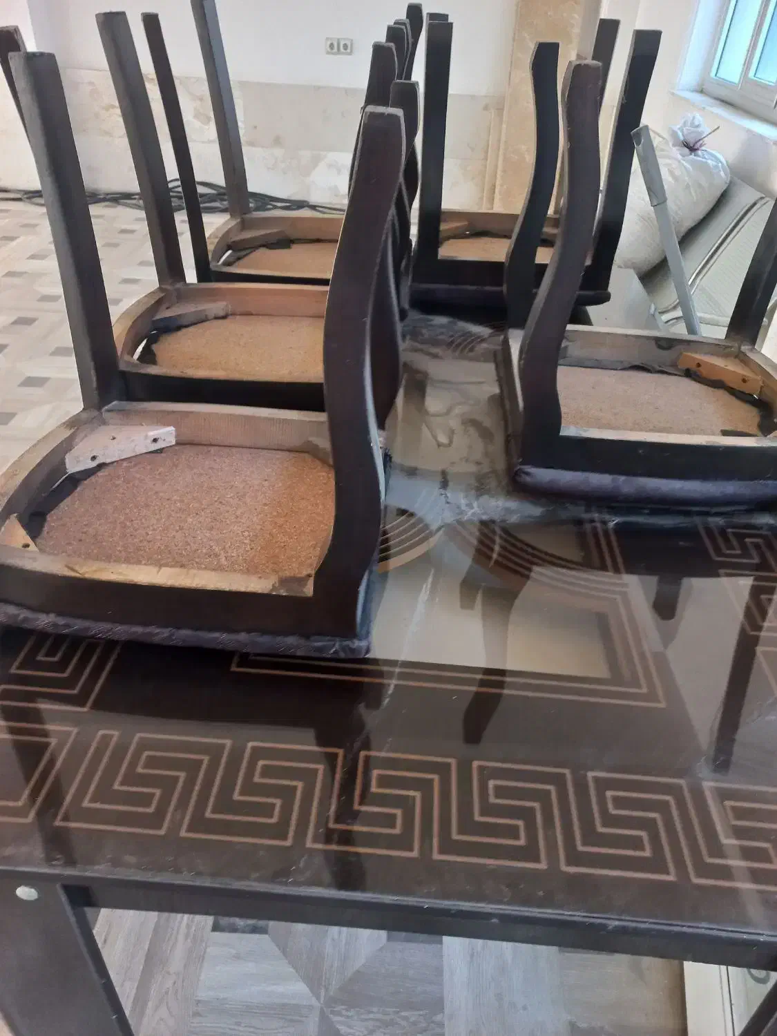 میز و صندلی غذاخوری ۶ نفره ،میز سالم،صفحه شیشه ای|میز و صندلی غذاخوری|پارسآباد, |دیوار