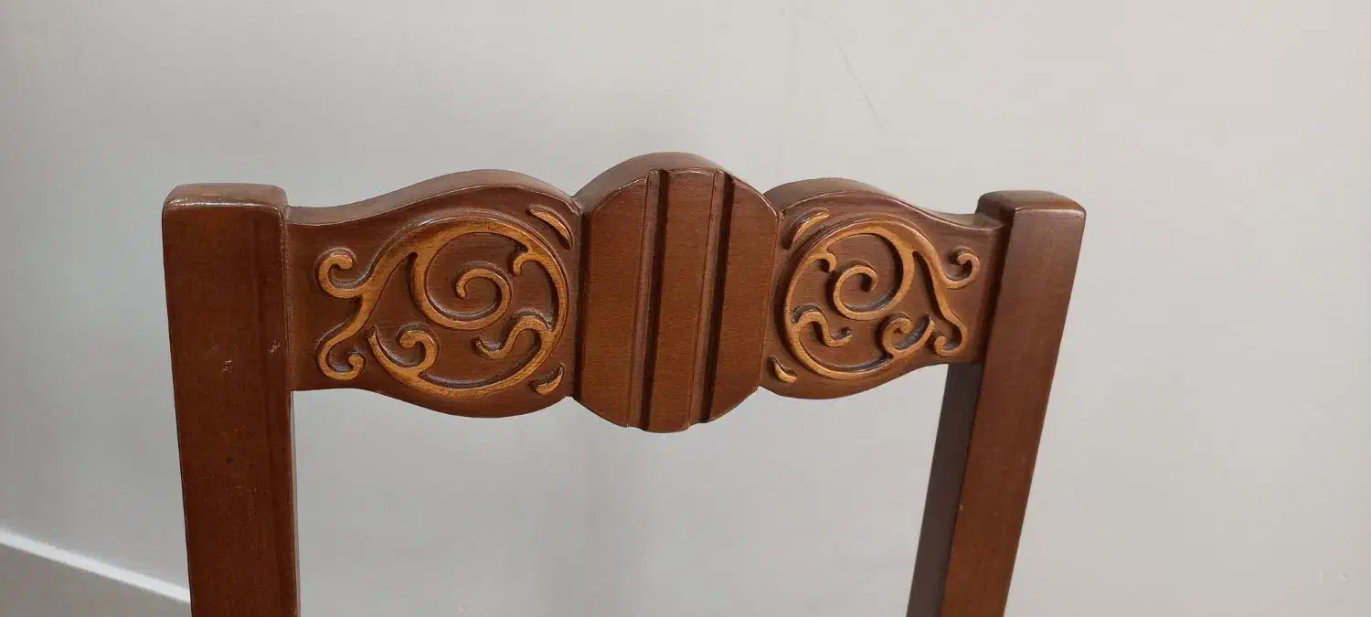 صندلی چوبی منبت کاری|میز و صندلی غذاخوری|دماوند, گیلاوند|دیوار