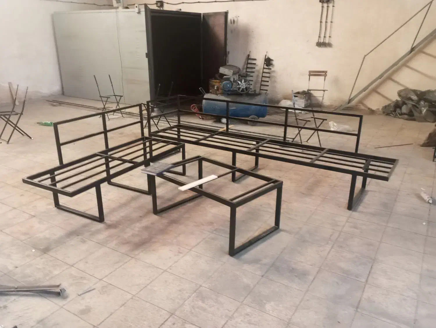 صندلی ال مبل باغی 7 نفره ویلایی و چتر سایبان|مبلمان خانگی و میز عسلی|خاوران, |دیوار