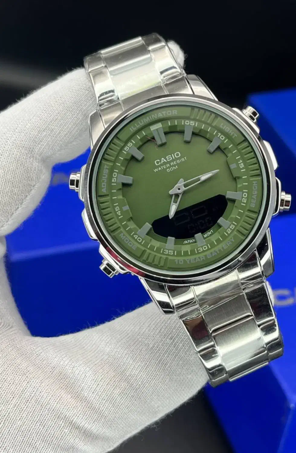 ساعت کاسیو دوزمانه رنگ زیتونی|ساعت|اسلامشهر, باغ فیض|دیوار