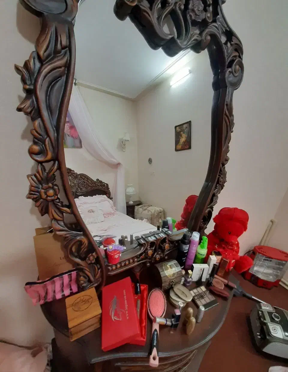 تخت دونفره تمام چوب|تخت و سرویس خواب|قم, باجک یک|دیوار