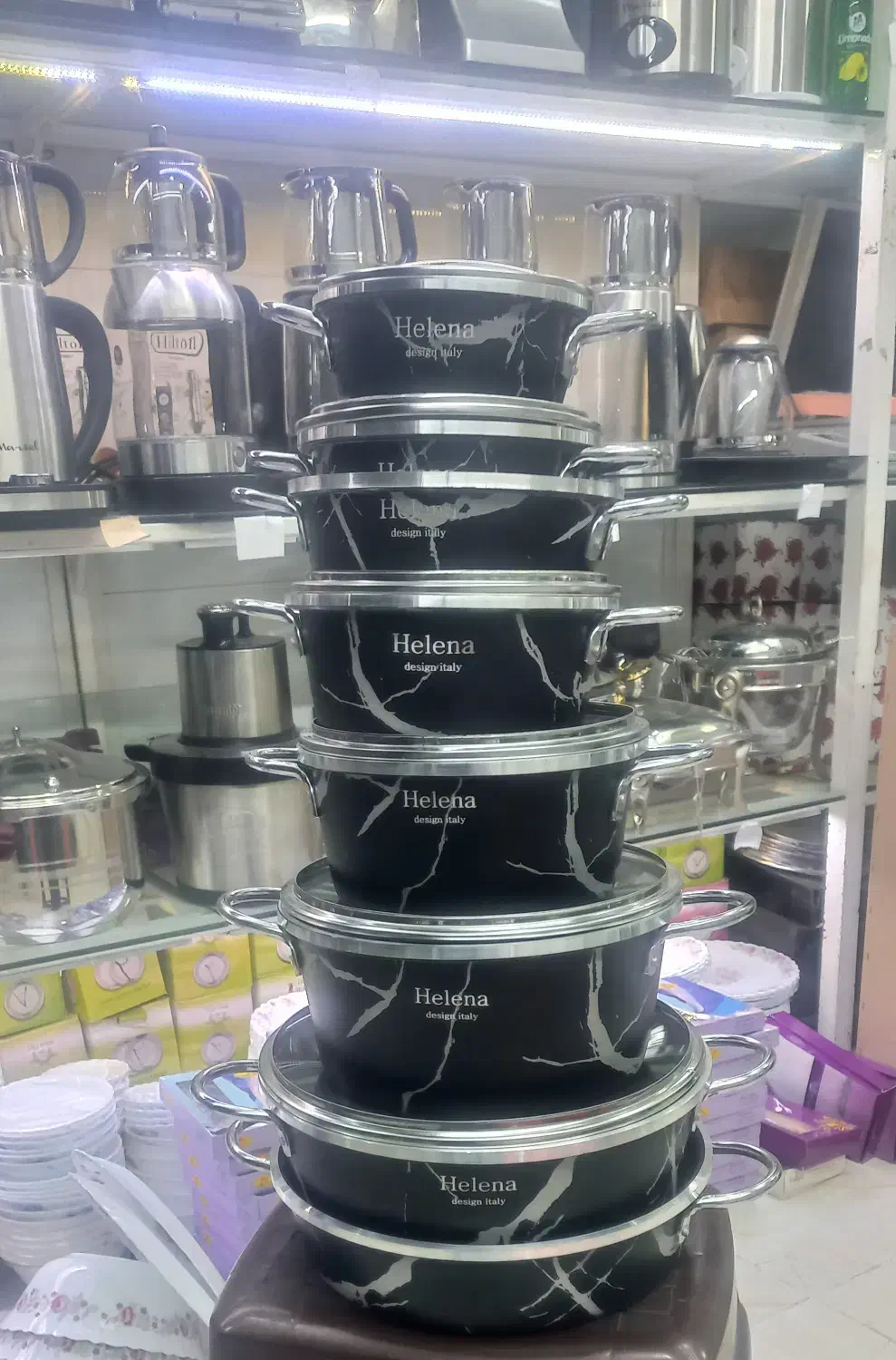 قابلمه ومای تابه مارک هلنا ۱۴پارچه|ظروف پخت‌وپز|قزوین, |دیوار