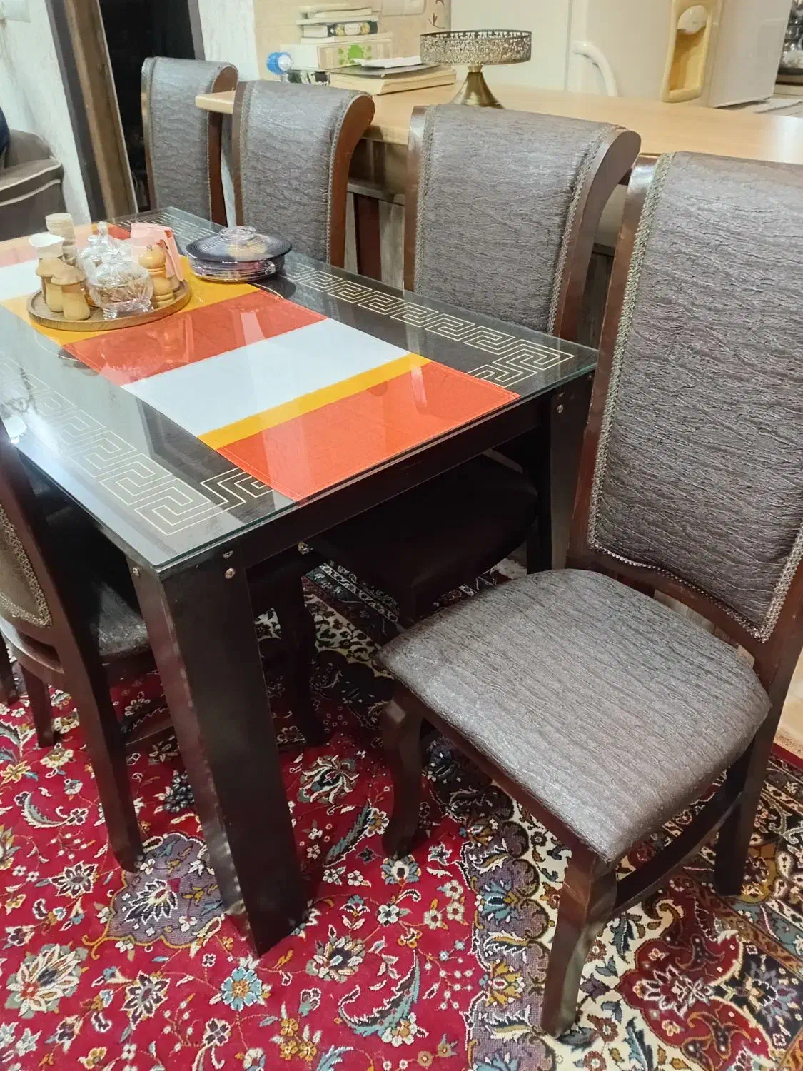 میز ناهارخوری۶نفره|میز و صندلی غذاخوری|رودبنه, |دیوار