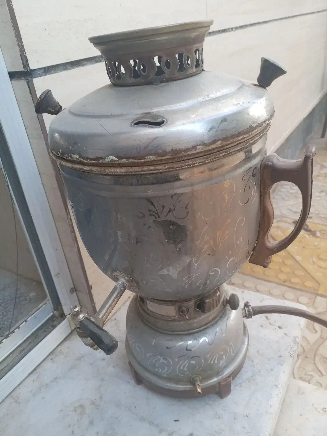 سماور  برنج قدیمی|سماور، چای‌ساز، قهوه‌ساز|قوچان, |دیوار