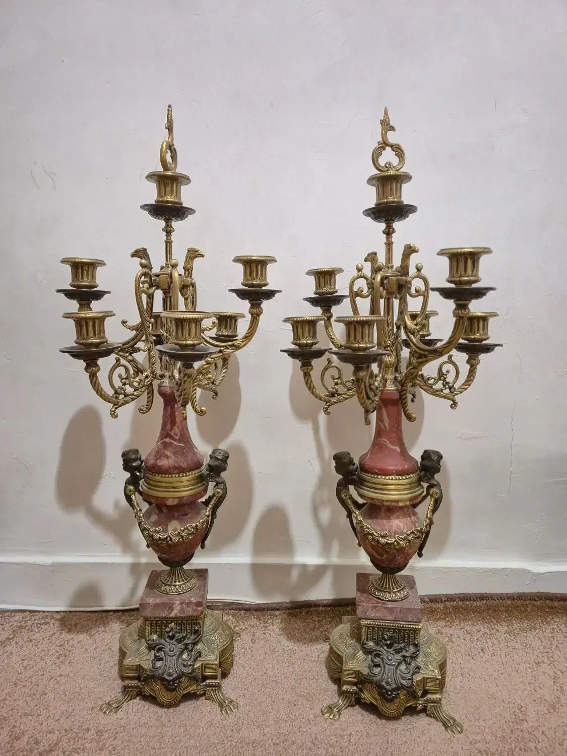 شمعدان و ساعت برنز|صنایع دستی و سایر لوازم تزئینی|ری, دیلمان|دیوار