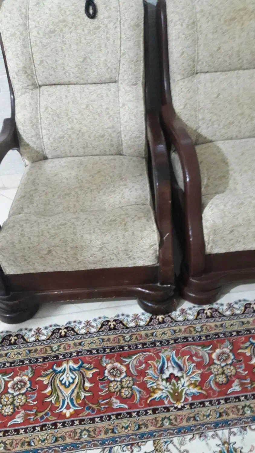 مبل ۷نفره بدنه چوب وپارچه|مبلمان خانگی و میز عسلی|ساری, |دیوار