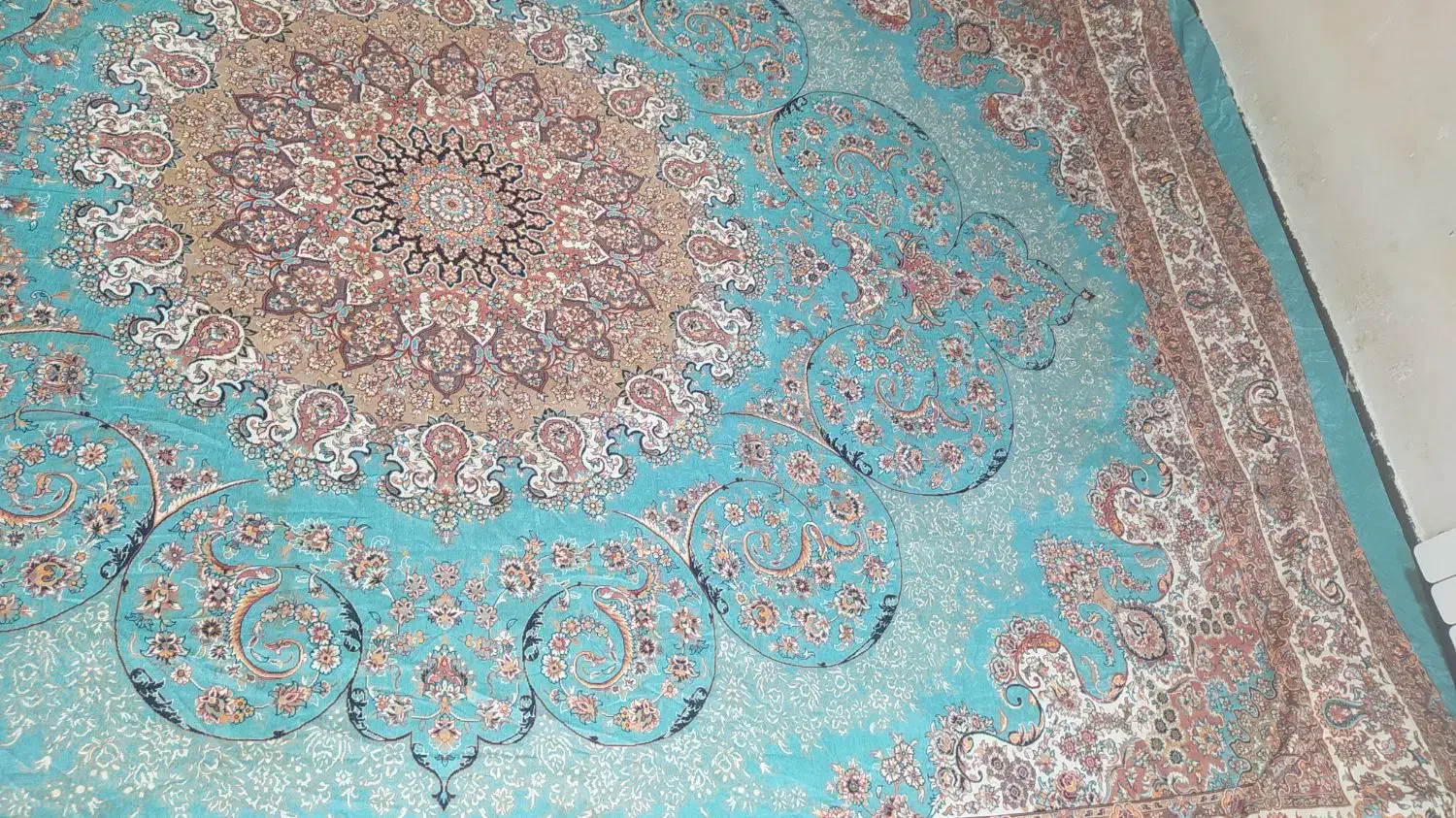 روفرشی 12متری کش دار مخمل فیروزهای|روفرشی|شیراز, بالا کفت|دیوار