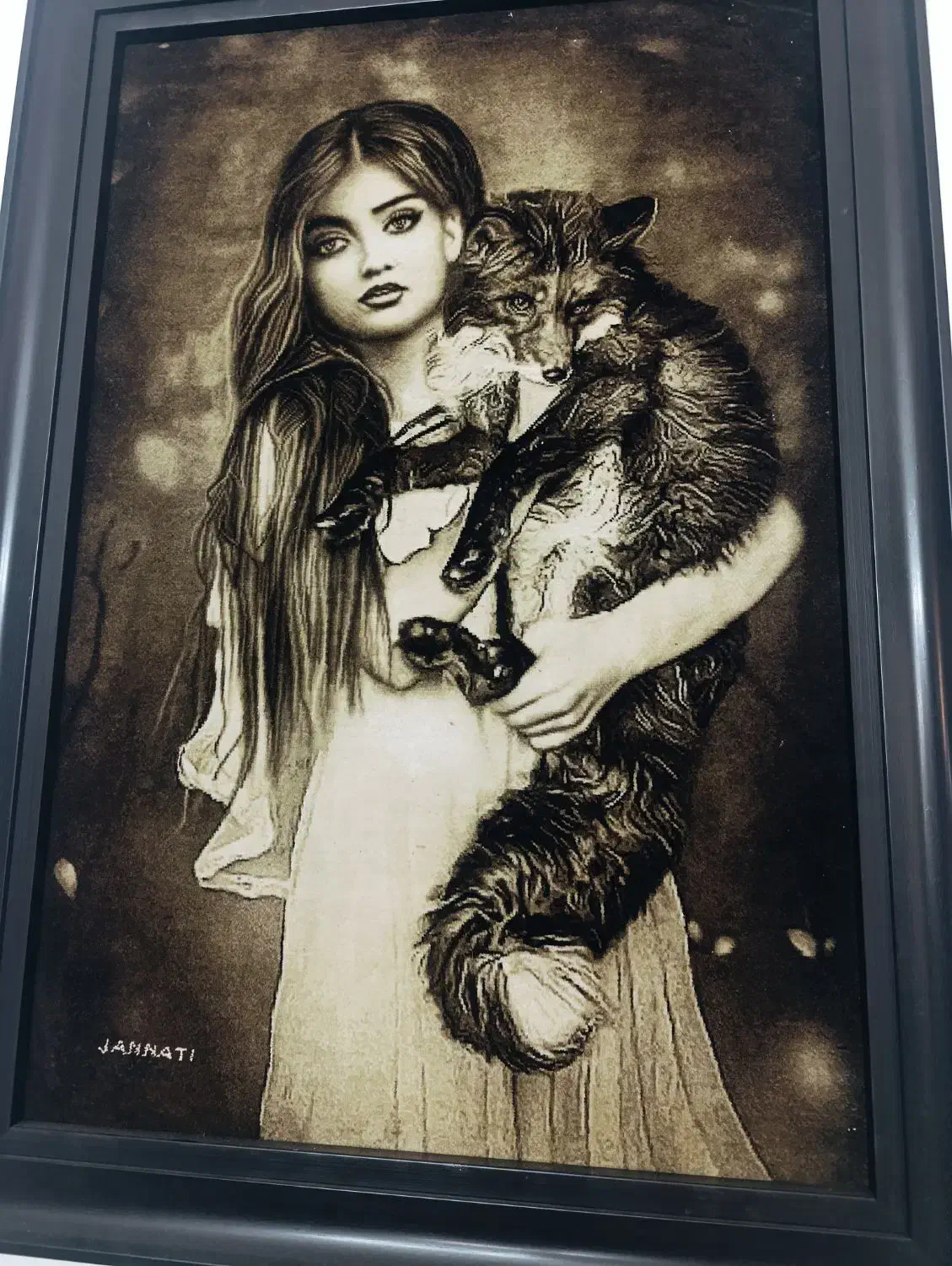 تابلو فرش دختر روباه|تابلو فرش|تبریز, |دیوار