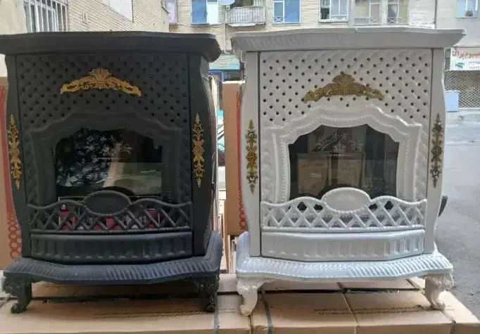 بخاری گازی طرح ستون دار شومینه مدل n4g6h34|بخاری، هیتر، شومینه|رشت, رشتیان|دیوار