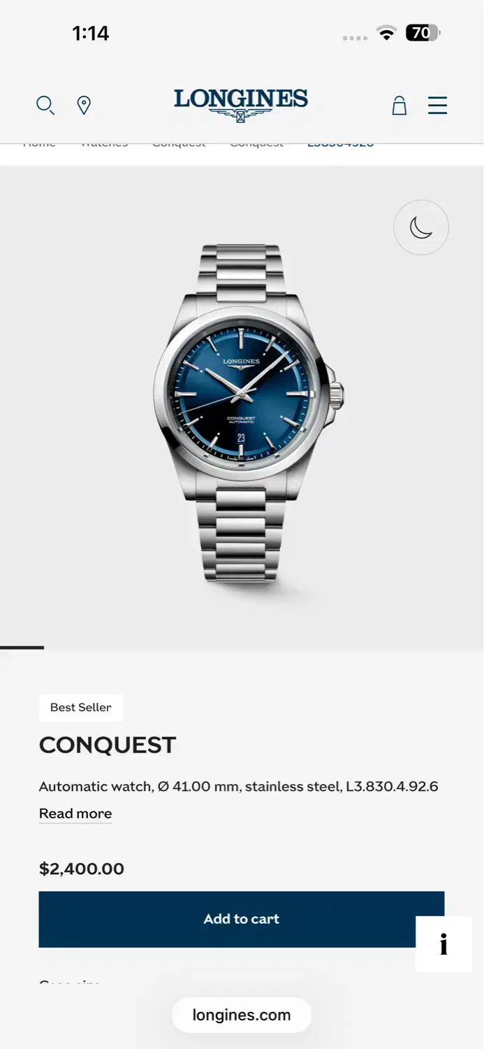 ساعت مردانه لونژین LONGINES اکبند NEW CONQUEST|ساعت|تهران, زعفرانیه|دیوار