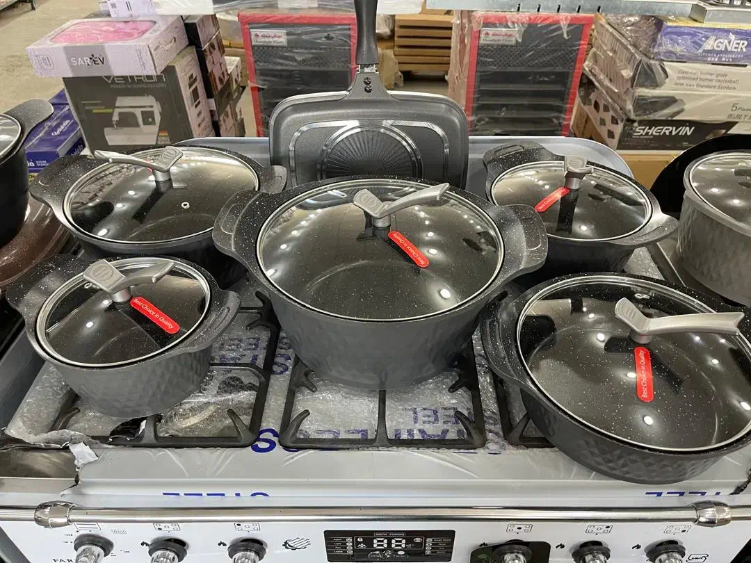 سرویس قابلمه چدن سرامیک گیاهی ۱۹ پارچ در گنجینه|ظروف پختوپز|یاسوج, |دیوار