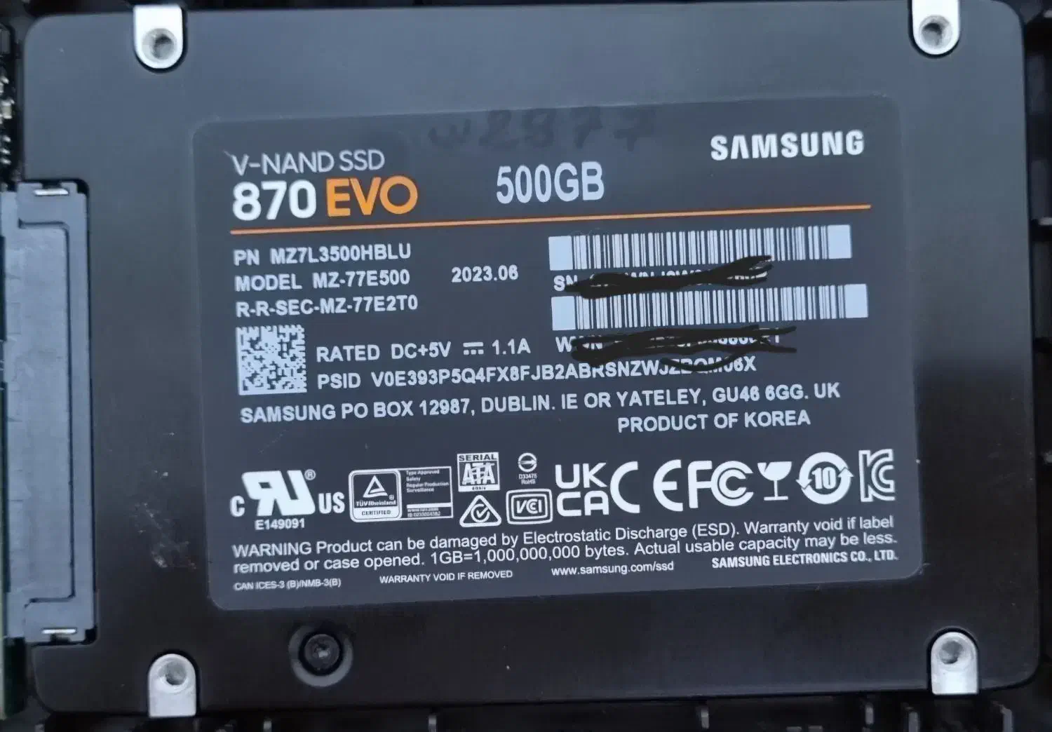 اس اس دی اینترنال سامسونگ EVO 870  500 GB اریجینال|قطعات و لوازم جانبی رایانه|ارومیه, |دیوار