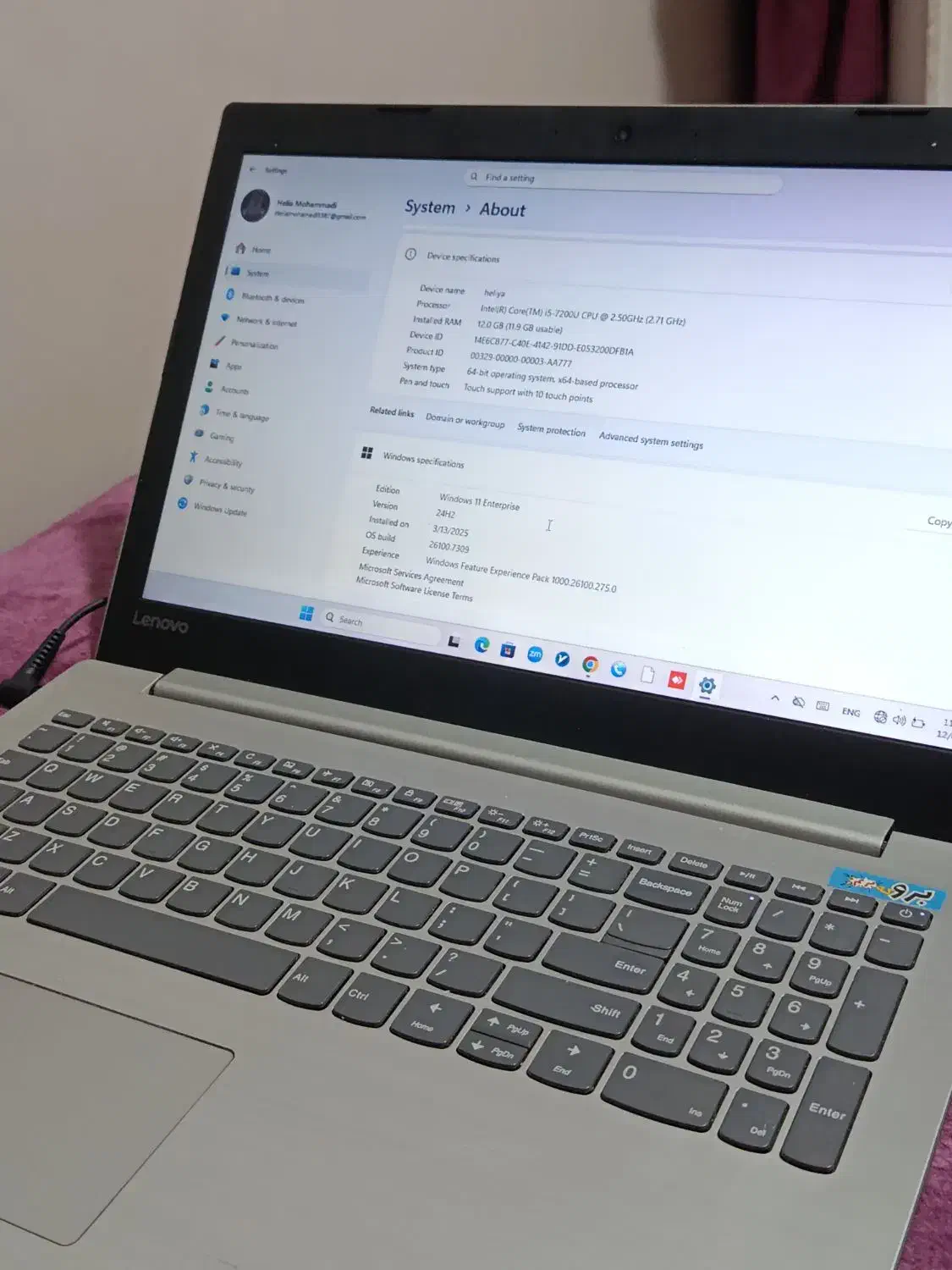 لپ تاپ لنوو درحد سالم و صفحه تاچ با اشانتیون|رایانه همراه|کرج, برغان|دیوار