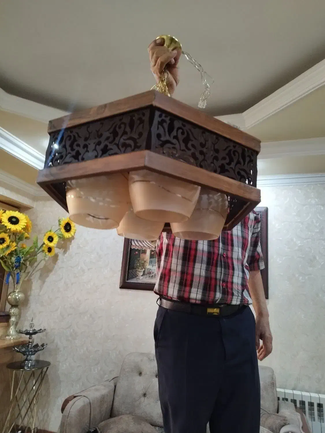 لوستر چوبی|لوستر و چراغ آویز|تهران, مهرآباد جنوبی|دیوار