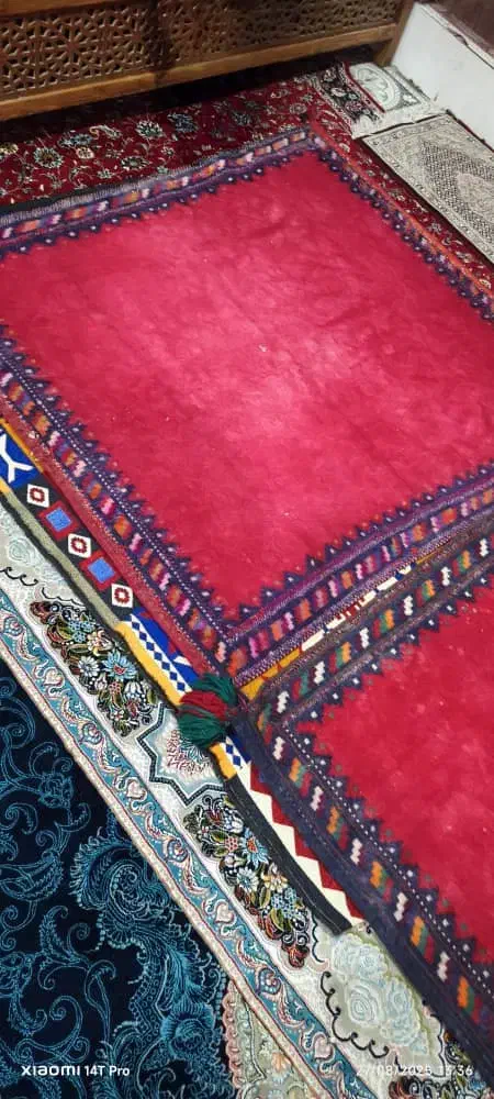 سفره فرش دستباف سنتی|گلیم، جاجیم، گبه|کرمان, |دیوار