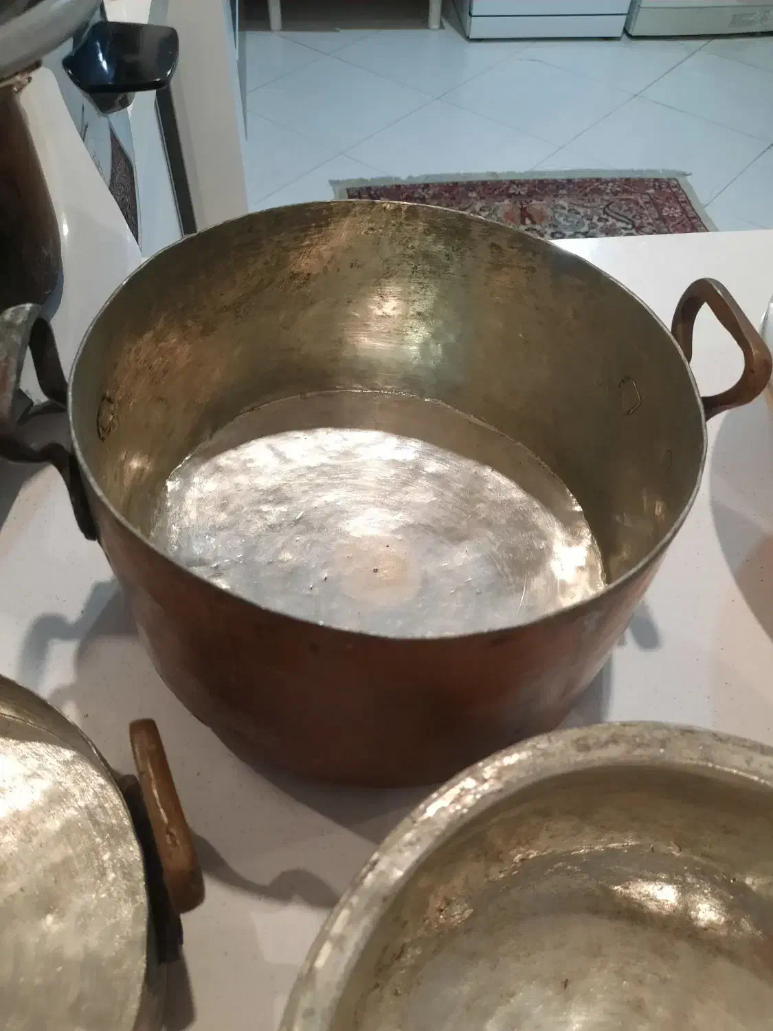 ۴ عدد ظرف مسی قدیمی و قابل استفاده|کلکسیون اشیاء عتیقه|تهران, آسمان|دیوار