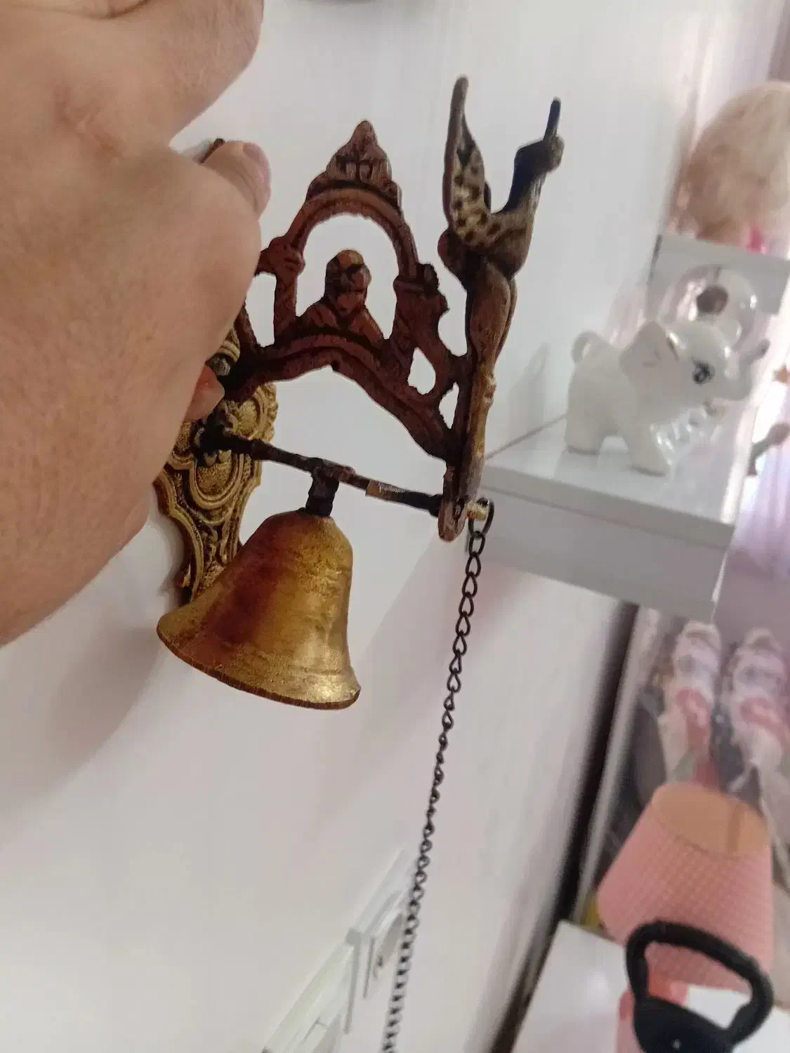 زنگوله قدیمی۵۰ ساله برنزی|کلکسیون اشیاء عتیقه|اردبیل, |دیوار