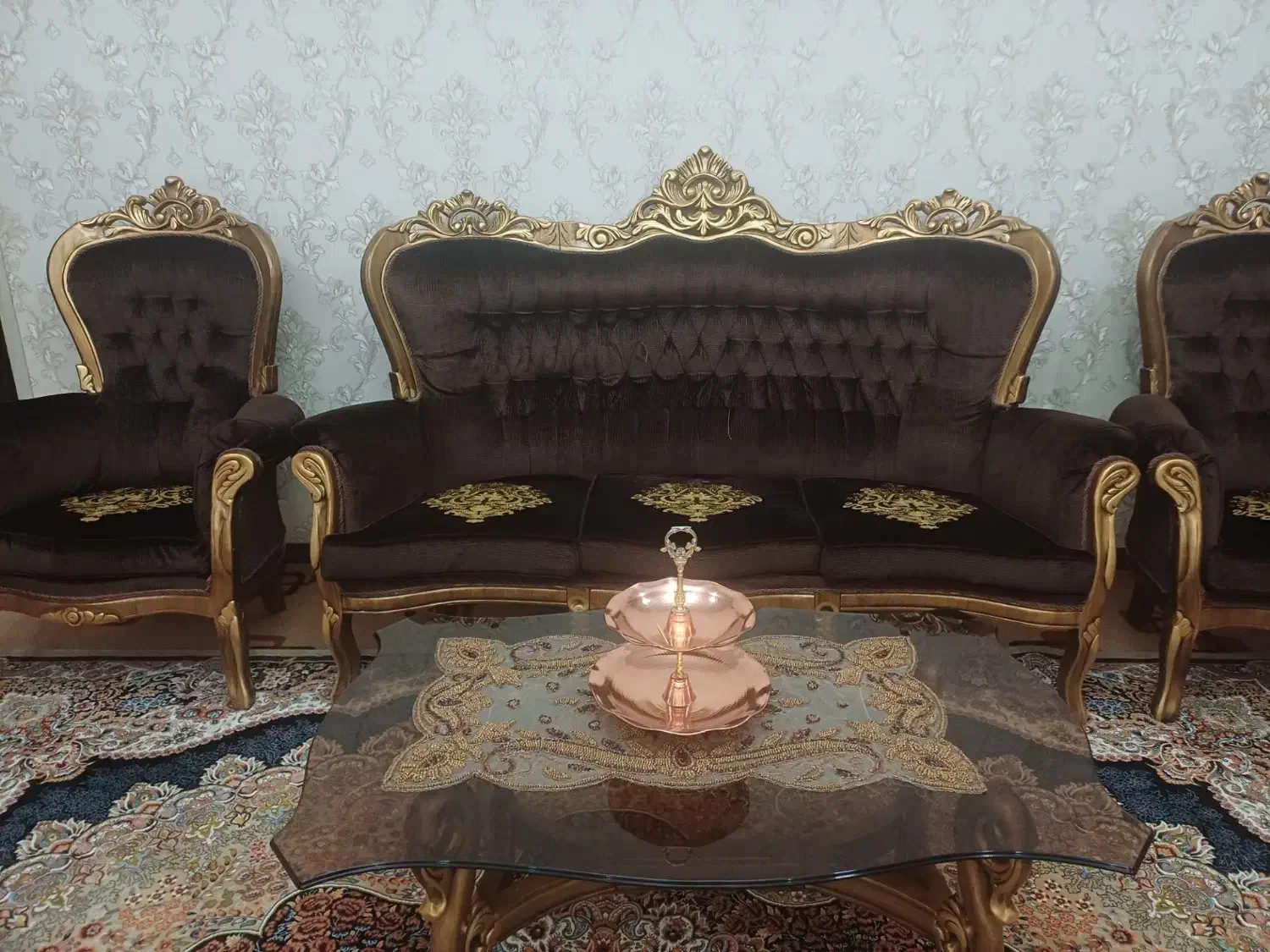 مبلمان استیل طبی سلطنتی تمام چوب راش|مبلمان خانگی و میز عسلی|شهرکرد, |دیوار