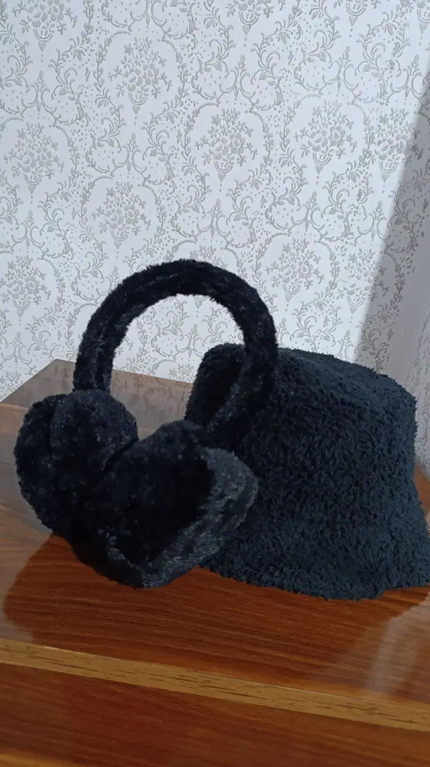 کلاه باکت و گوش گیر تدی مدل هدفونی مشکی|لباس|کرمانشاه, |دیوار