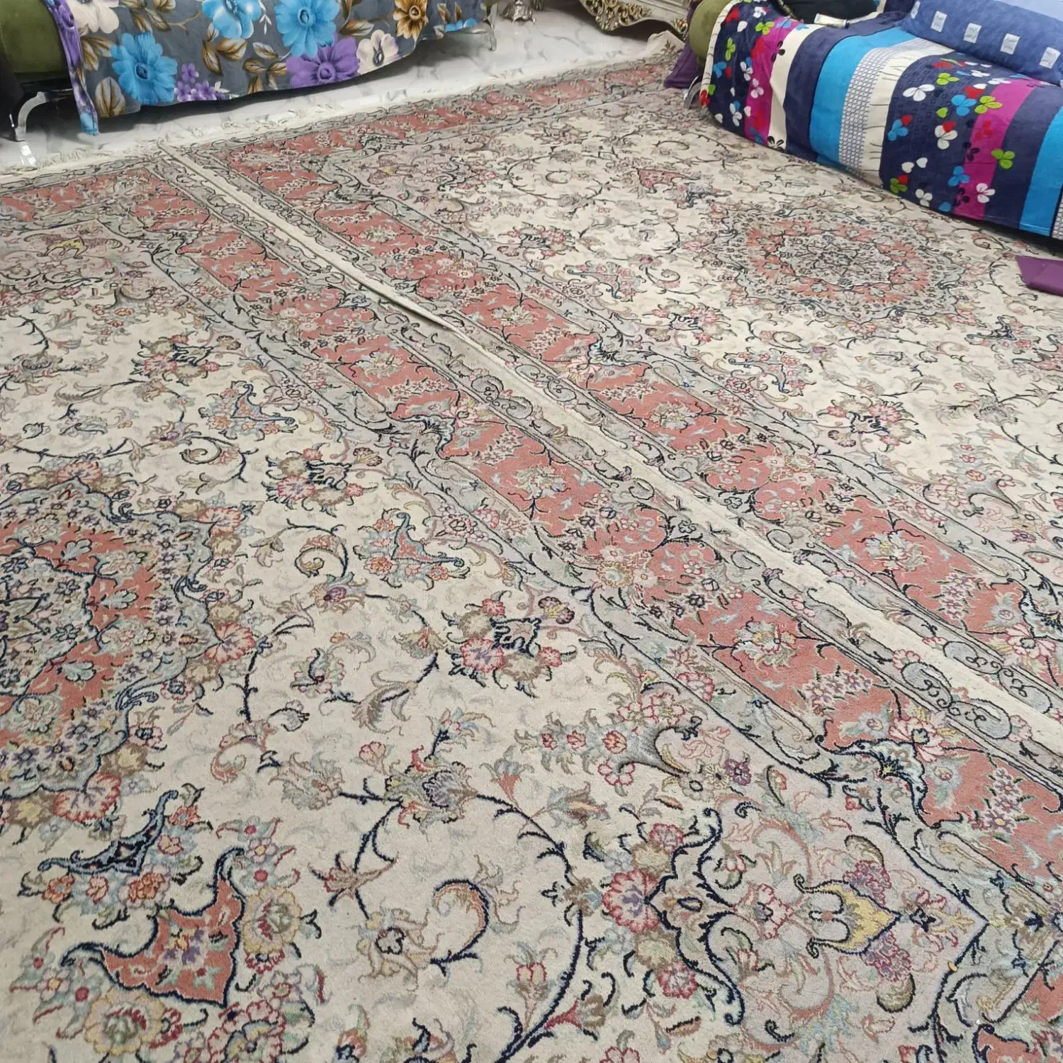 جفت قالی 9 متری دستباف رفیعی کاشان ریزبافت در حد|فرش|تهران, طیب|دیوار