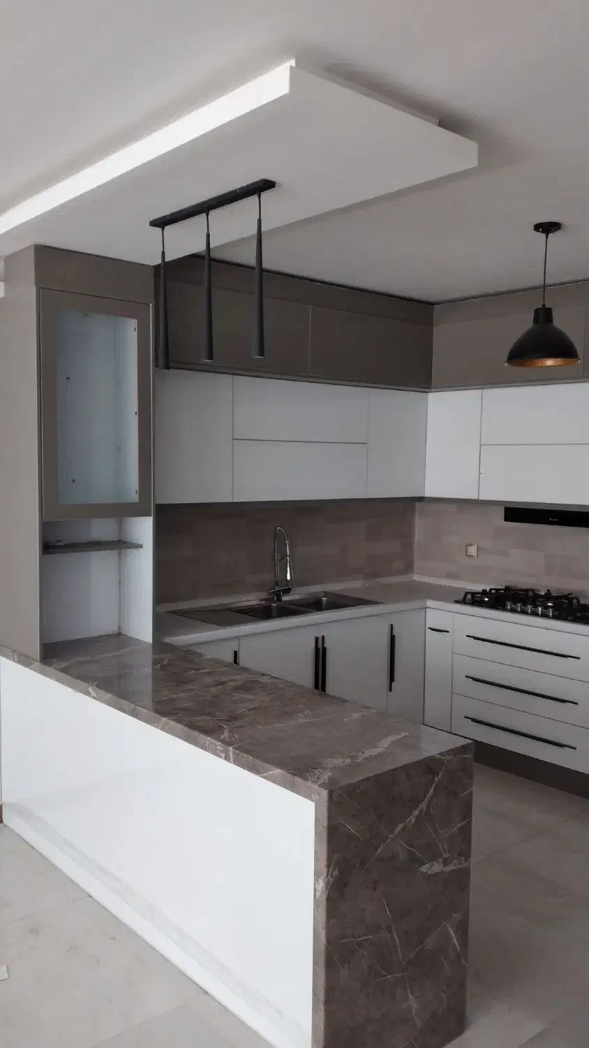 444 کد m کابینت دوپله هایگلاس سفید مشکی|مصالح و تجهیزات ساختمان|اصفهان, قلعه طبره|دیوار