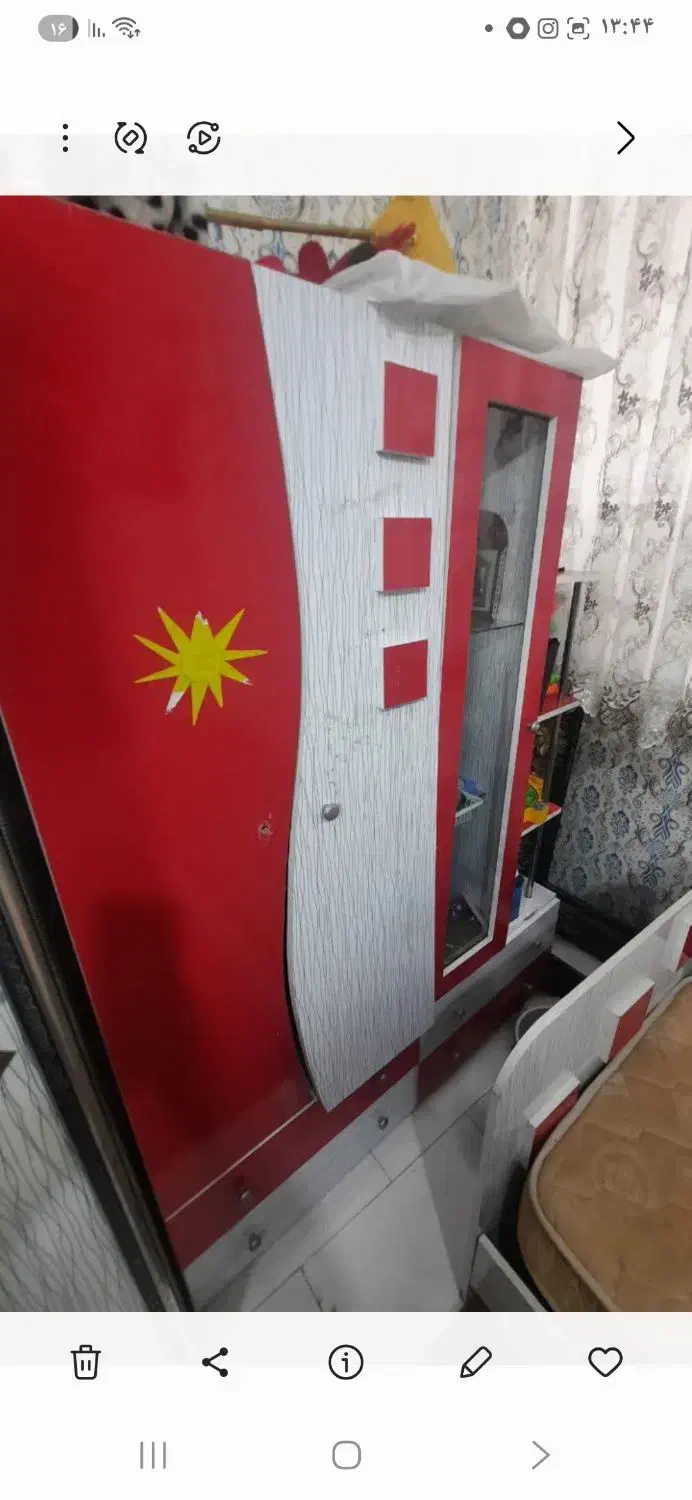 سرویس نوزاددرحدنو کمد وتخت ۳۵۰۰میلیون|تخت و سرویس خواب|یزد, |دیوار