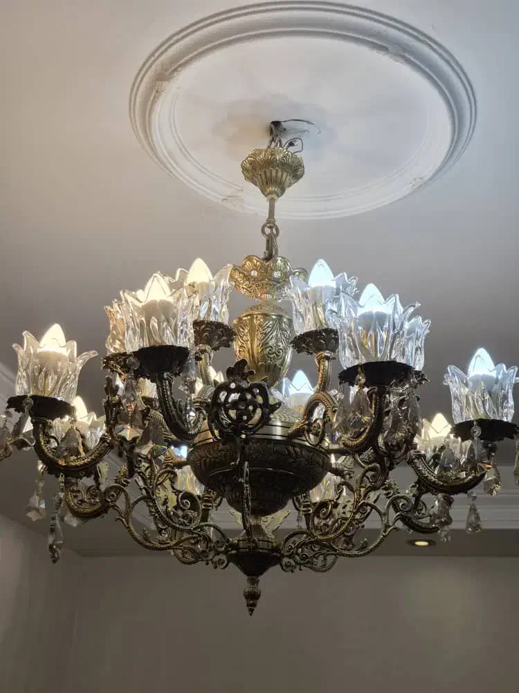 دو عدد لوستر برنج ۱۶ شاخه|لوستر و چراغ آویز|تهران, حافظیه|دیوار