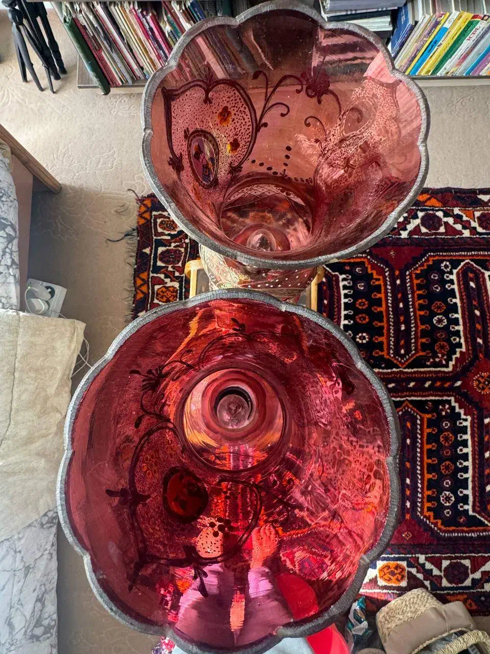 چراغ لاله عباسی طرح قاجار|لوستر و چراغ آویز|اصفهان, خانه اصفهان|دیوار