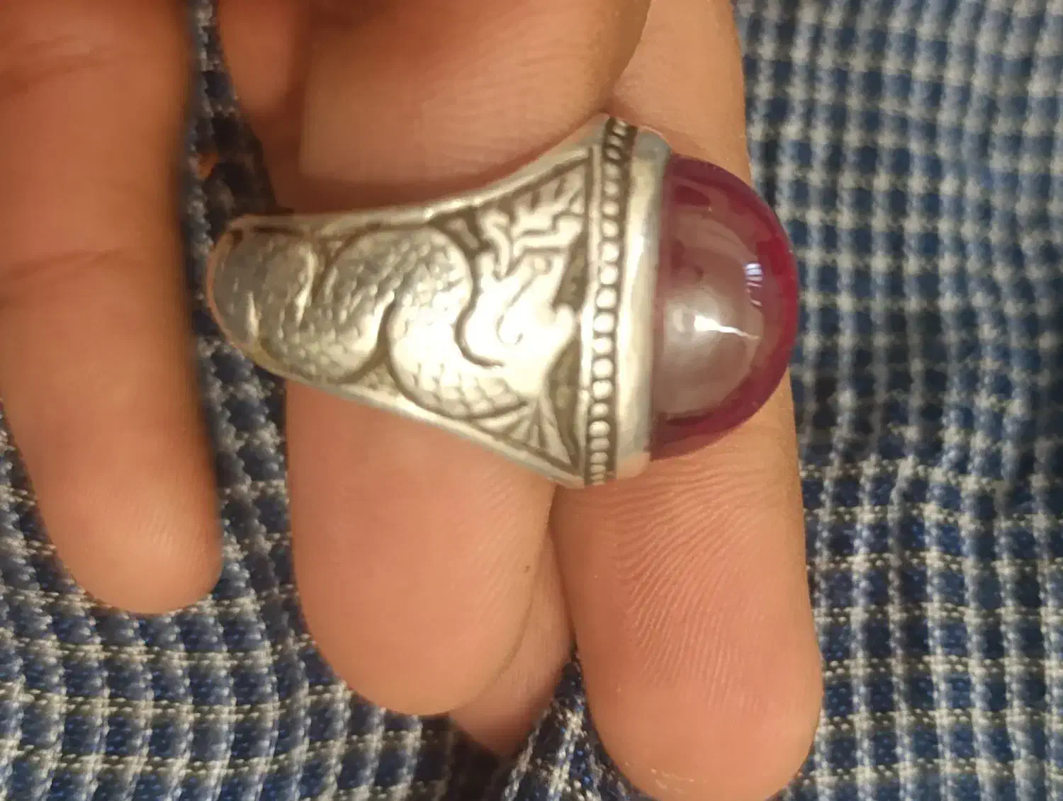 انگشتر نقره یاقوت|جواهرات|خاش, |دیوار