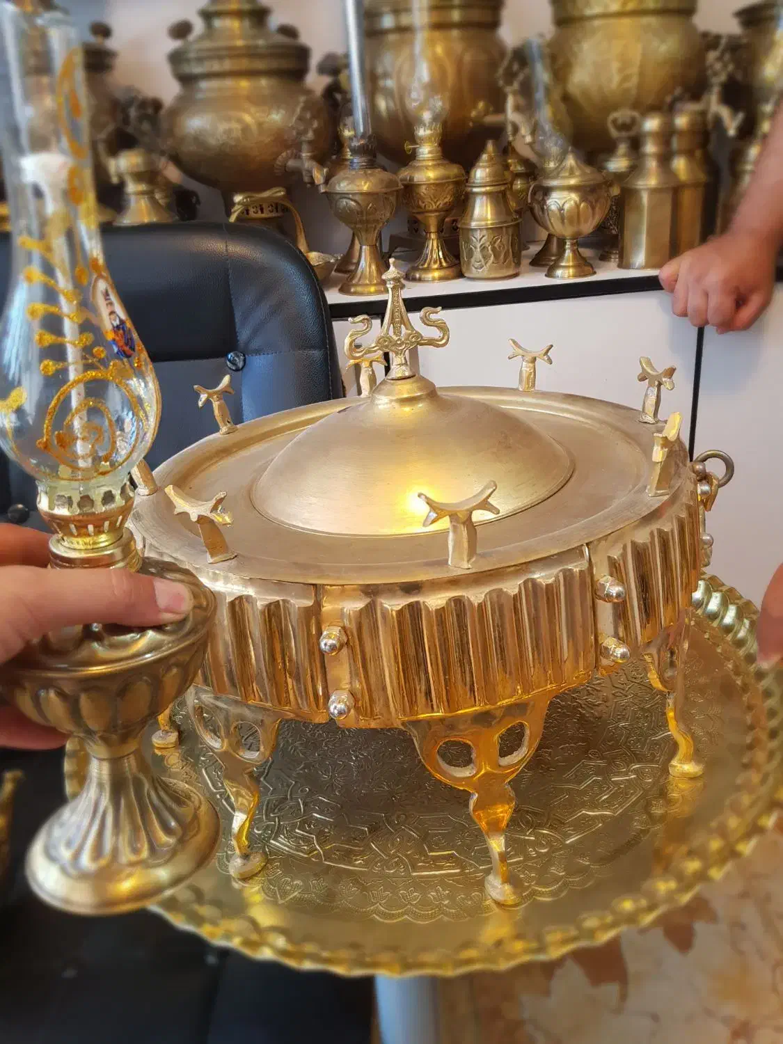 manghal برنجی برنج منقل مسی mesi|صنایع دستی و سایر لوازم تزئینی|کرمانشاه, |دیوار