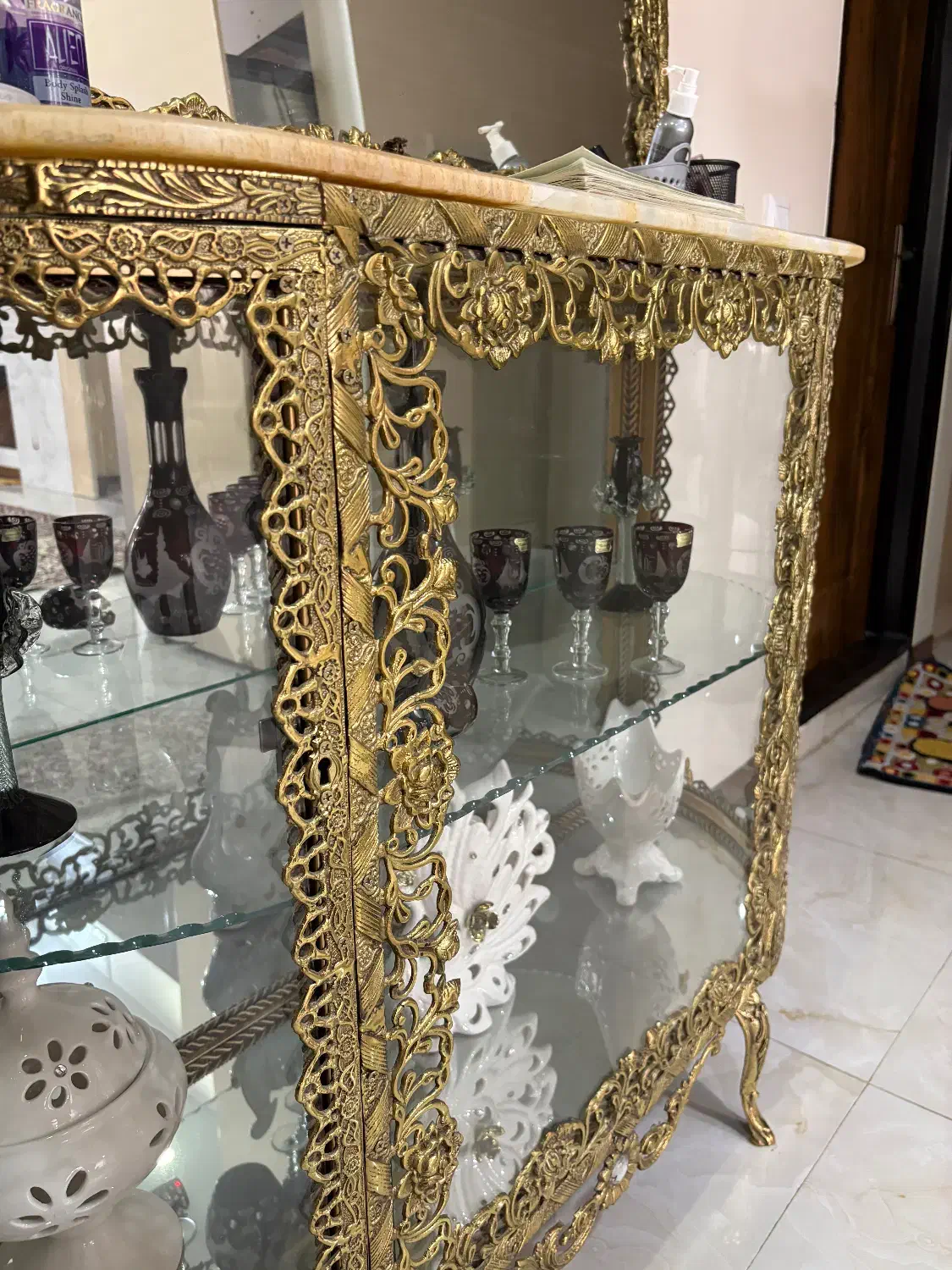 کنسول وآیینه برنز|بوفه، ویترین، کنسول|گرمدره, |دیوار