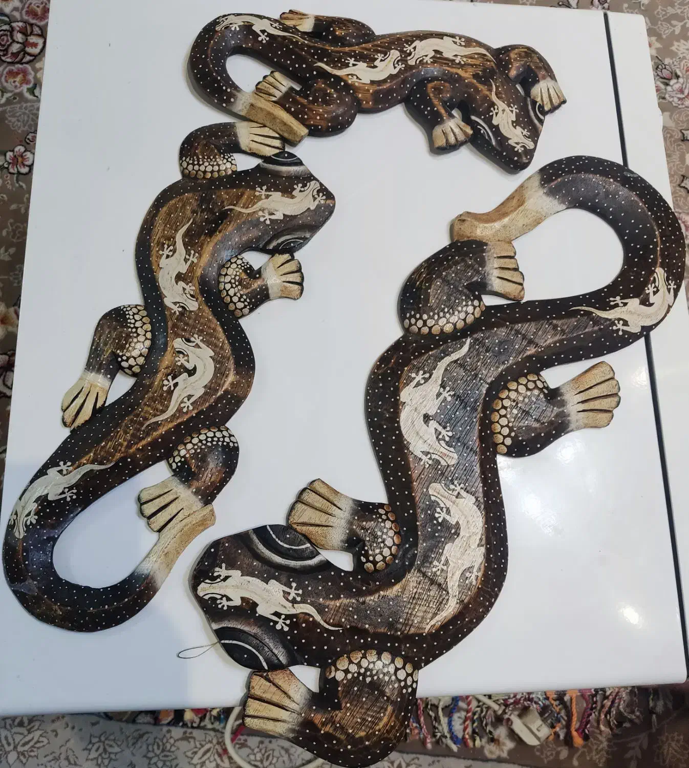 مجسمه های چوبی مارمولک|صنایع دستی و سایر لوازم تزئینی|فولادشهر, فولادشهر|دیوار