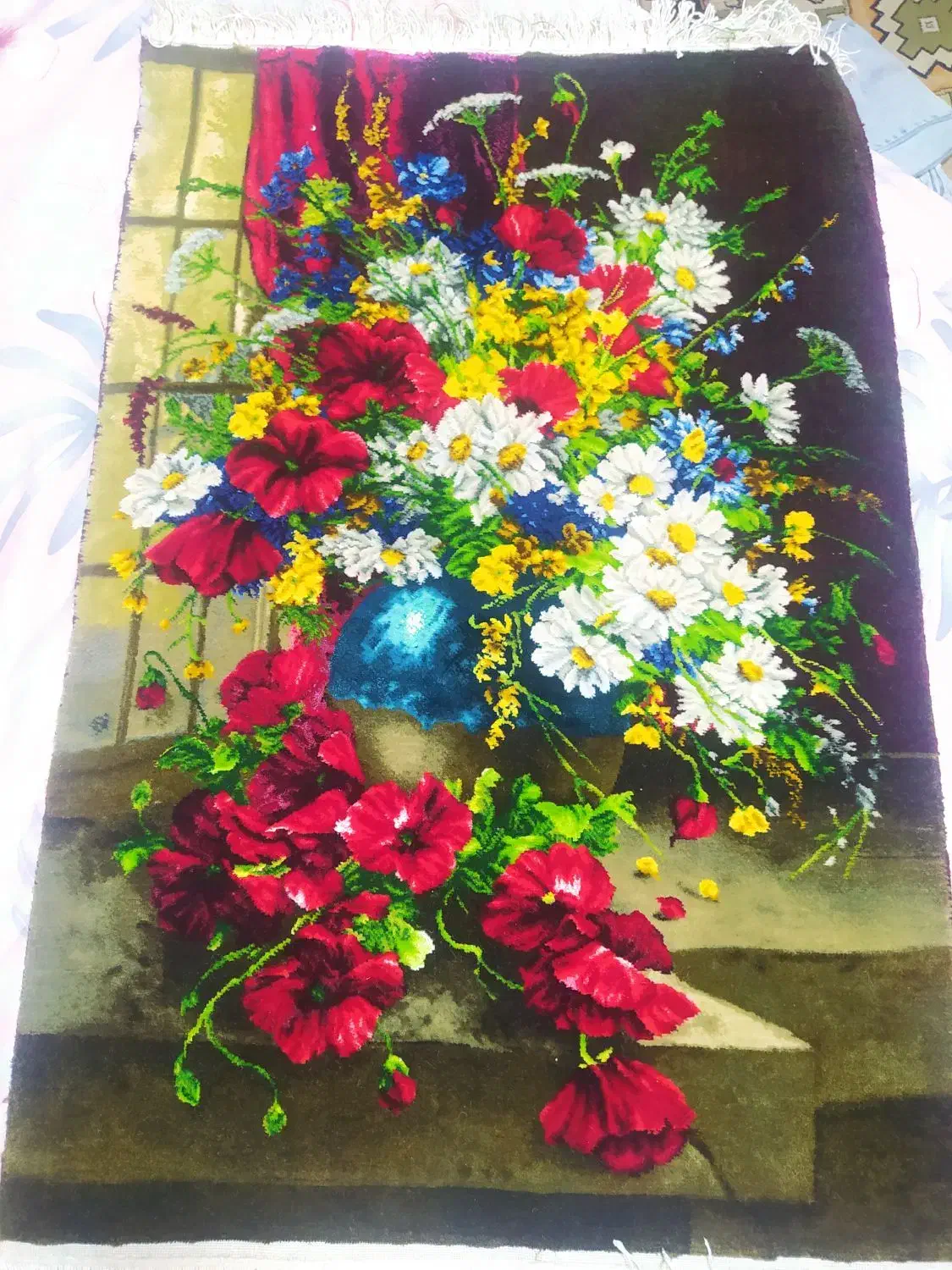 تابلو فرش دستبافت چله ابریشم سایز 52در75|تابلو فرش|محمدشهر, شهرک پیام (مهرالبرز)|دیوار