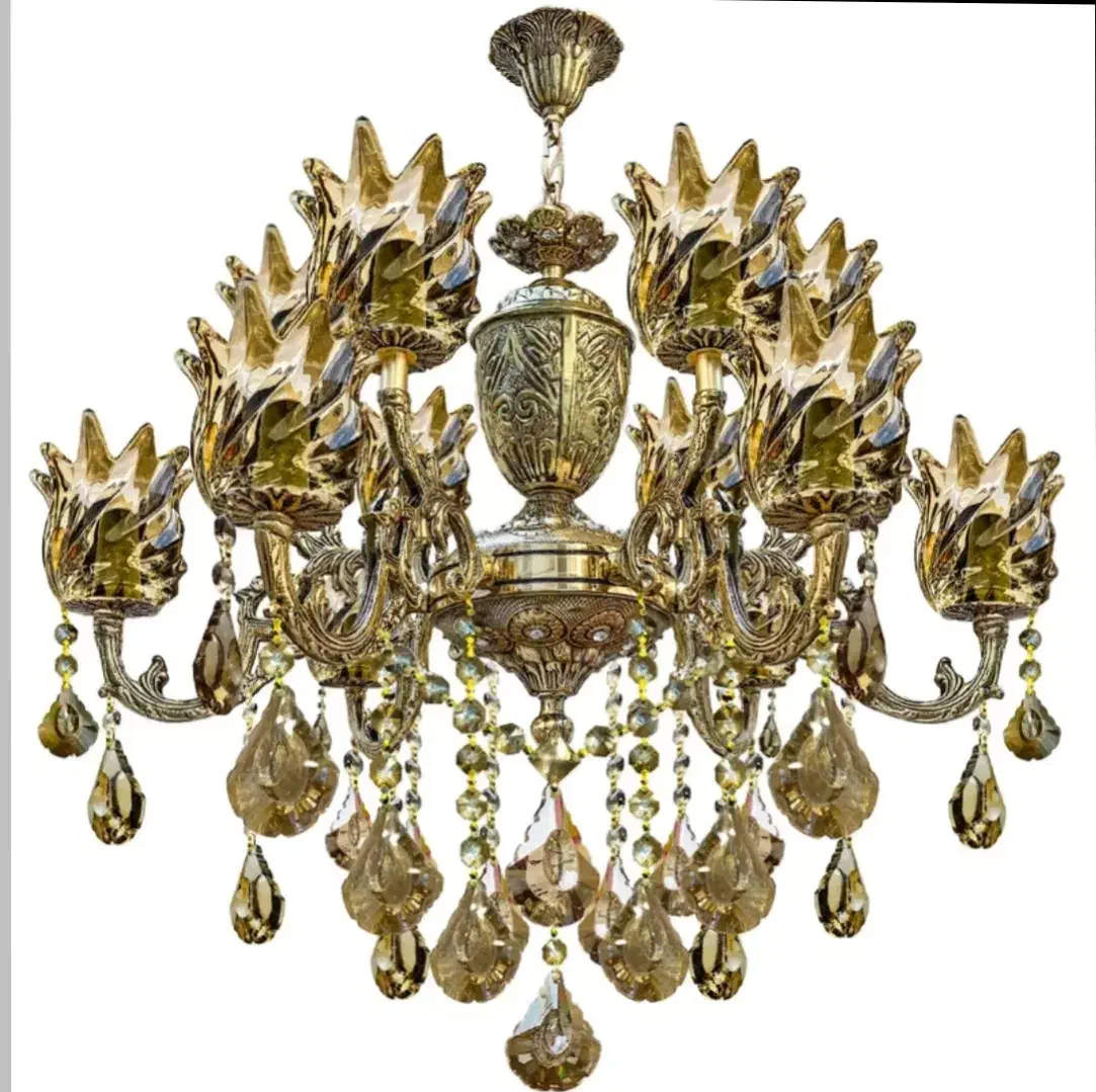 لوستر ۱۰ شعله تمام برنز ۴ قسط ۲ میلیون|لوستر و چراغ آویز|اراک, |دیوار