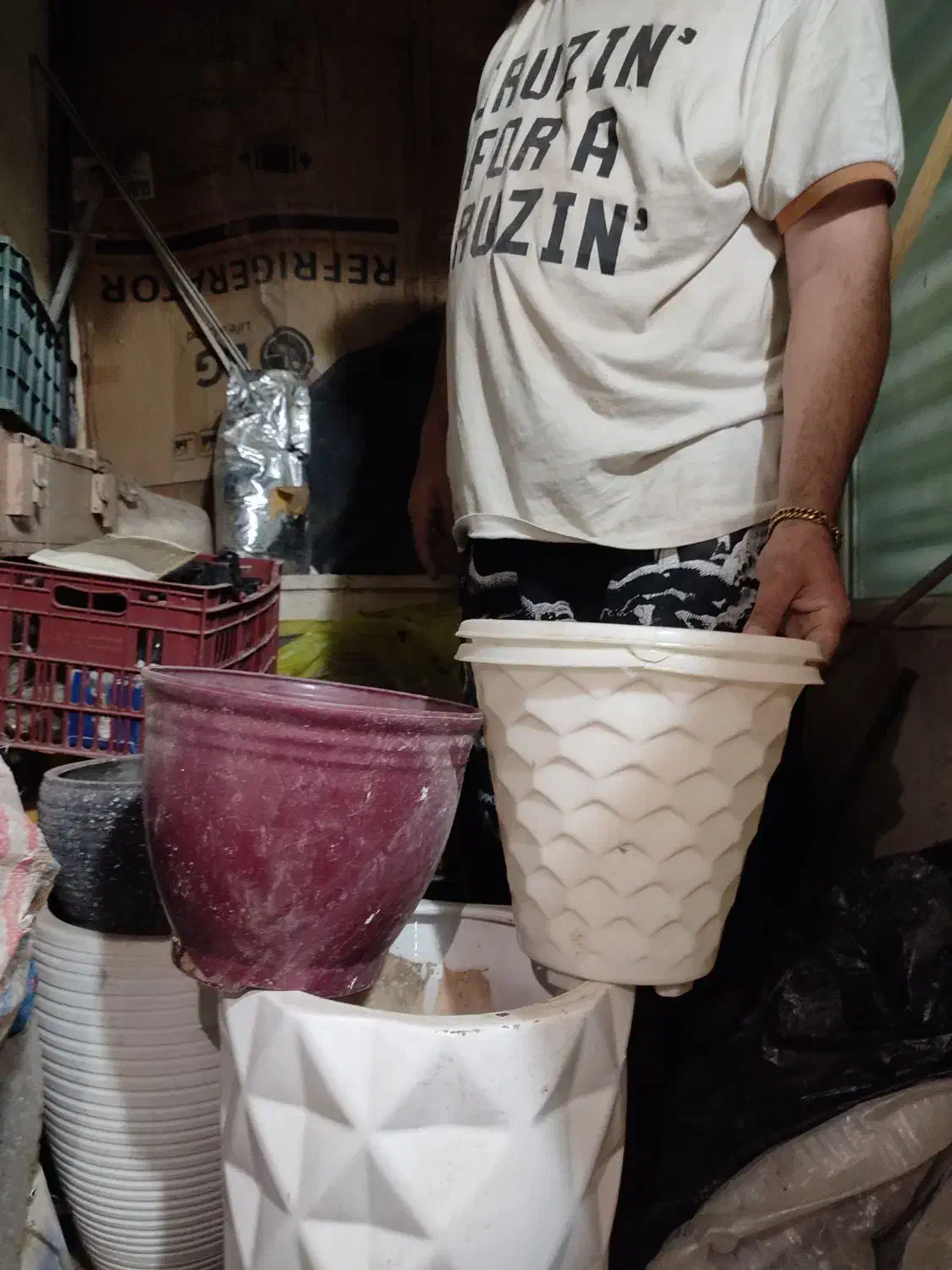 گلدان سفالی|گل و گیاه طبیعی|پاکدشت, پاکدشت (مامازند)|دیوار