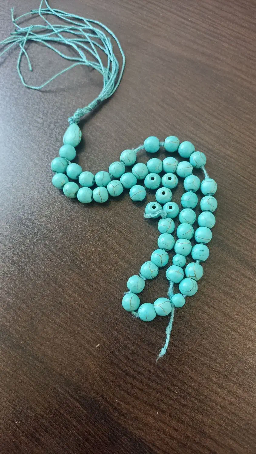 تسبیح فیروزه سنگ اصل|کلکسیون اشیاء عتیقه|کرمانشاه, |دیوار