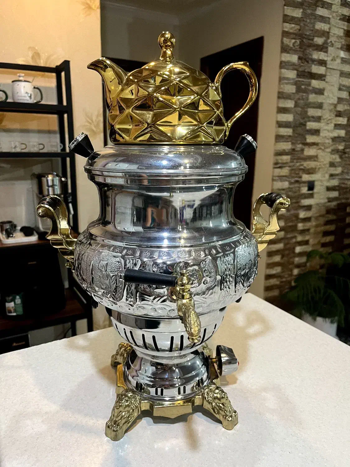 سماور سه تیکه گازی 6 لیتری تابا|سماور، چای‌ساز، قهوه‌ساز|گنبد کاووس, |دیوار