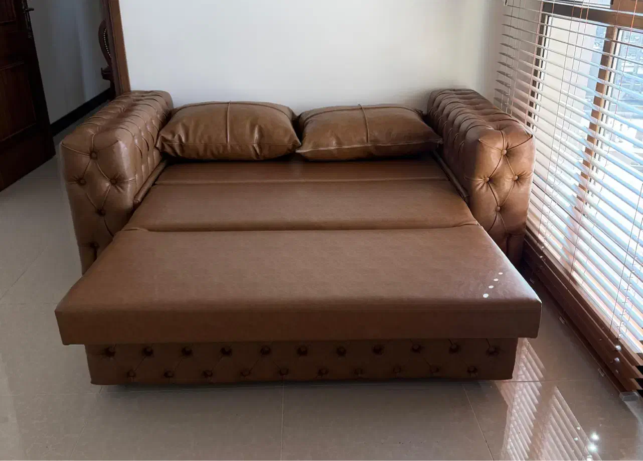 چستر تخت خواب شو چرم طبیعی|مبلمان خانگی و میز عسلی|تهران, مطهری|دیوار