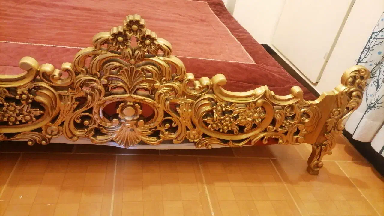 تخت دونفر با چوب راش|تخت و سرویس خواب|شهریار, شهرک وائین|دیوار