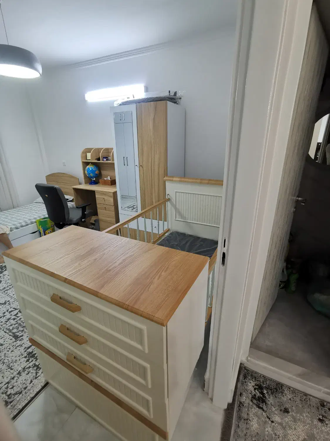 تخت دو منظوره کودک و نوجوان|تخت و سرویس خواب|ساری, |دیوار